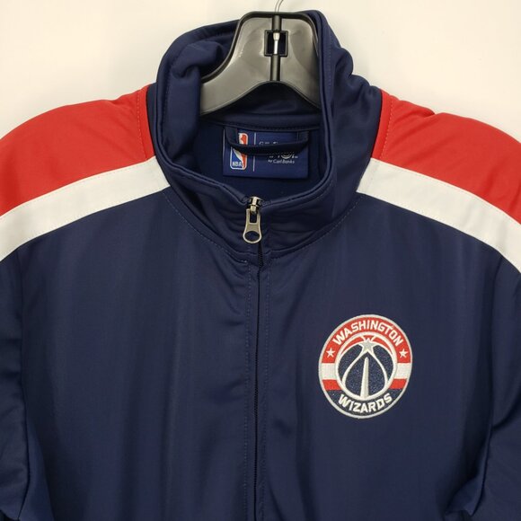 4HER NBA Washington Wizards Zip Up Track Suit Jacket XL Womens Glitter Blue Red - Picture 6 of 10